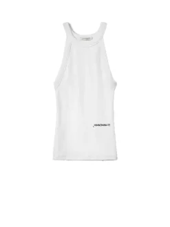 Top In Costina Scollo All'americana - Bianco