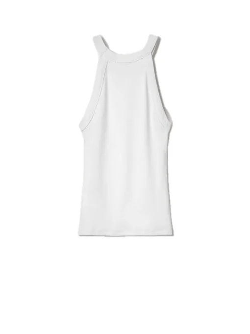 Top In Costina Scollo All'americana - Bianco