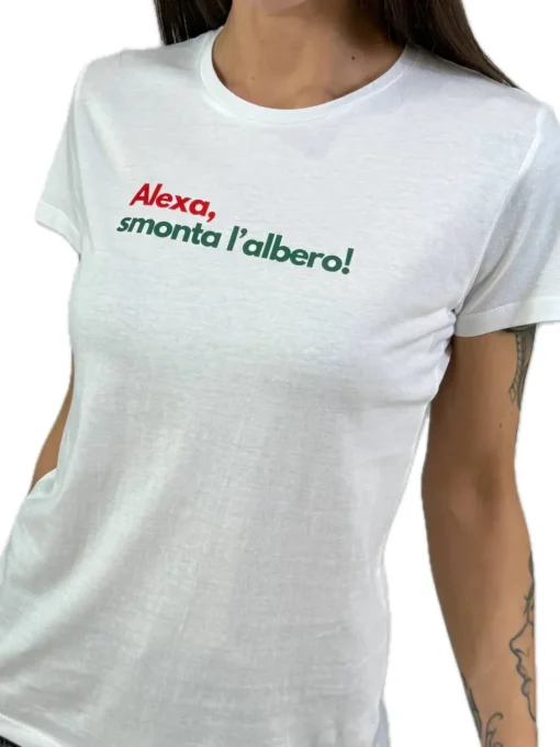 T-shirt Alexa, Smonta L'albero - Bianco