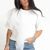 T-shirt Manica Farfalla - Panna