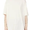 T-shirt Manica Pizzo - Bianco