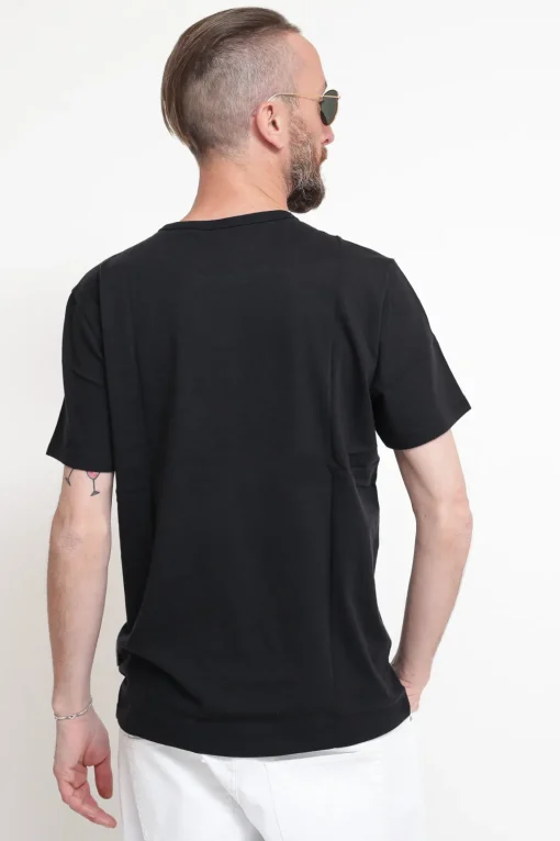 T-Shirt Round Solid Pocket - Nero