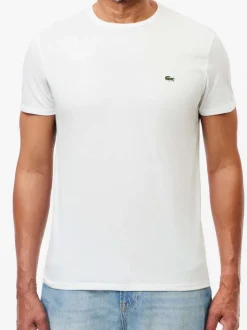 T-shirt Scollo Tondo In Jersey Di Cotone Pima - Bianco