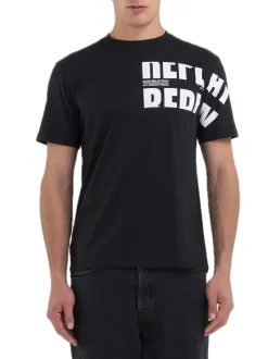 T-shirt Scritta Bianca - Nero