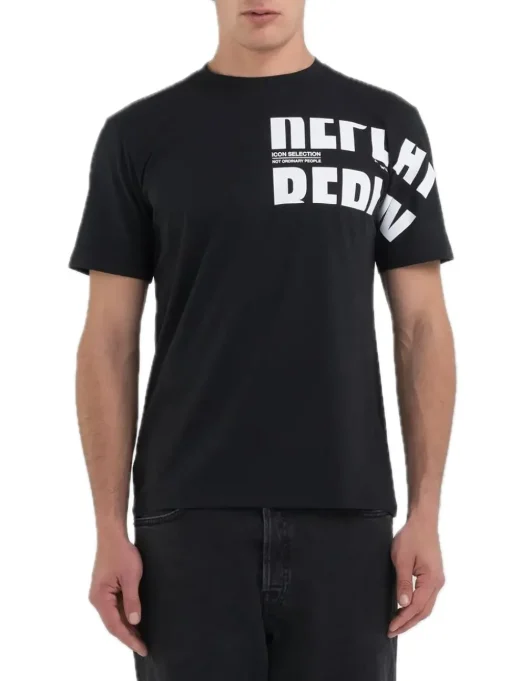 T-shirt Scritta Bianca - Nero
