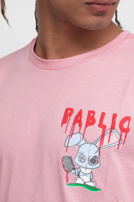 T-shirt Stampa Coniglio - Rosa